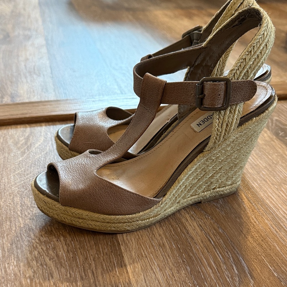 Steve Madden Brown Wedge Sandals